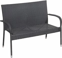 TrendLine Rattanbank Malta Schwarz