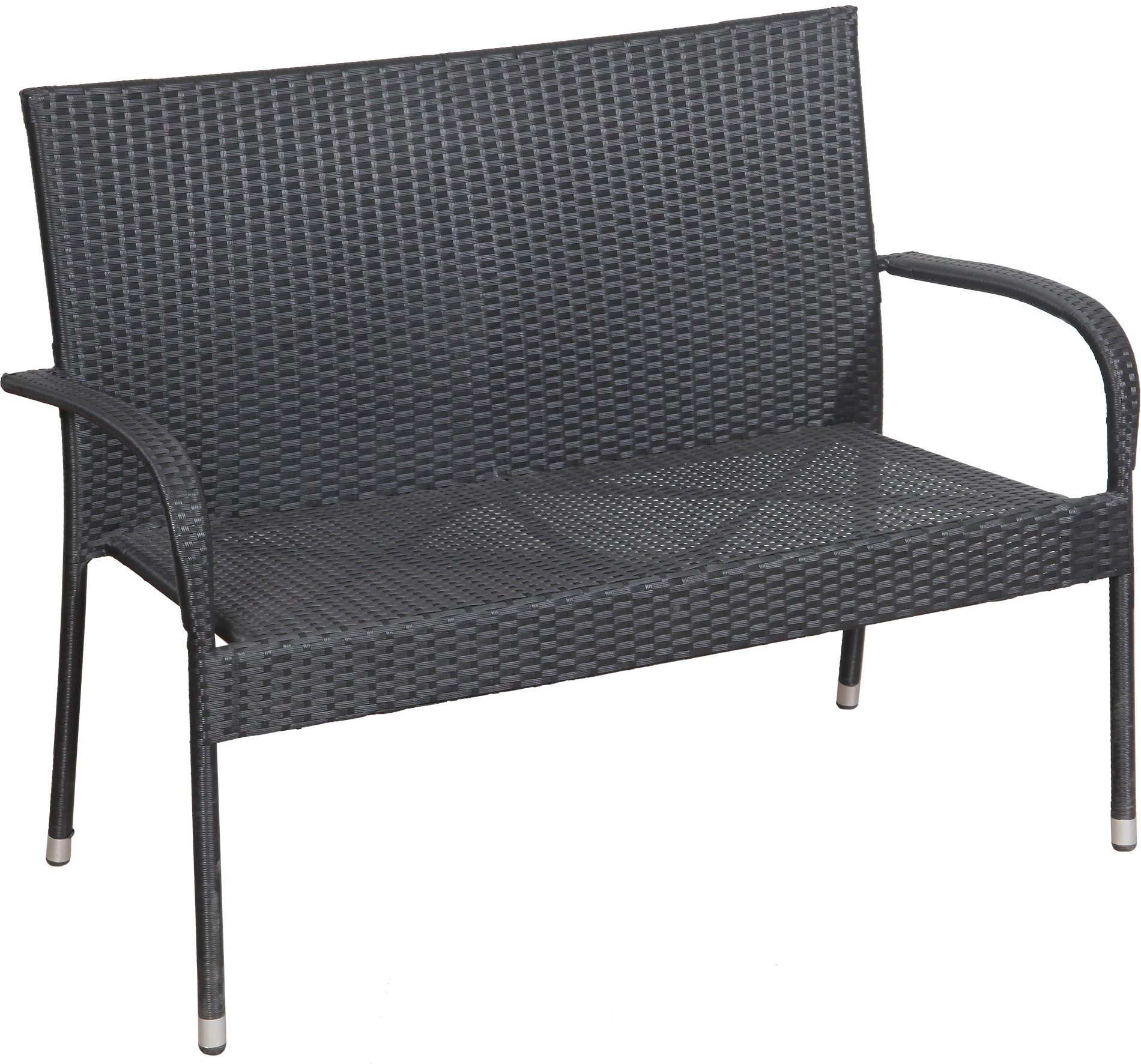 TrendLine Rattanbank Malta Schwarz 3 TrendLine Rattanbank Malta Schwarz