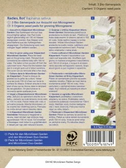 Kiepenkerl Microgreen Pads Radies Rot Raphanus Sativus, Inhalt: 3 Stück
