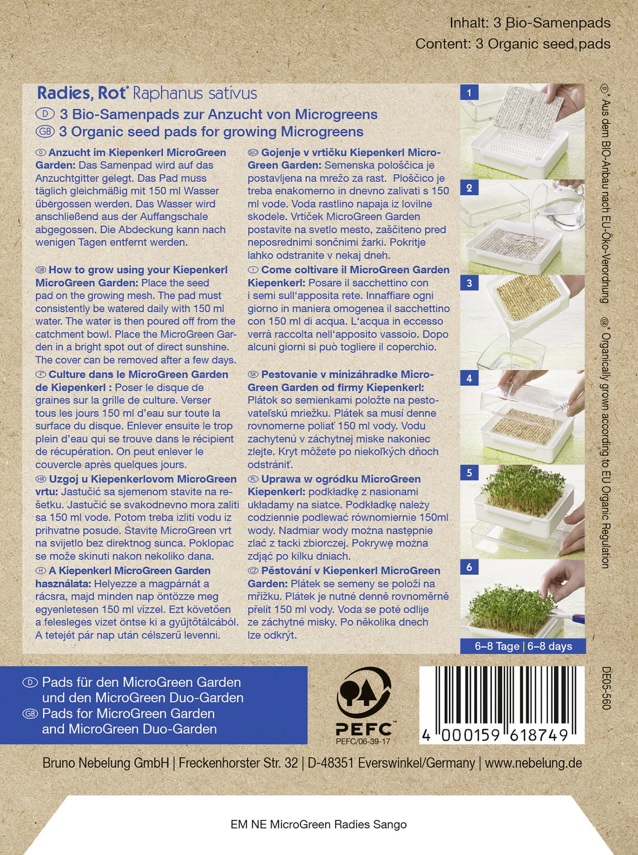 Kiepenkerl Microgreen Pads Radies Rot Raphanus Sativus, Inhalt: 3 Stück 3 Kiepenkerl Microgreen Pads Radies Rot Raphanus Sativus, Inhalt: 3 Stück