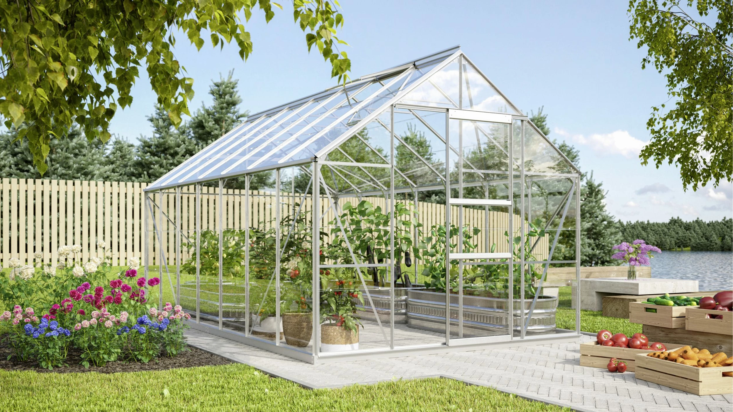 Vitavia Gewächshaus Merkur 11500 254 X 441 Cm Aluminium Sicherheitsglas 4 Vitavia Gewächshaus Merkur 11500 254 X 441 Cm Aluminium Sicherheitsglas – Bild 2