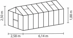 Vitavia Gewächshaus Zeus 15700 266 X 622 Cm Aluminium 10 Mm Hohlkammerplatten