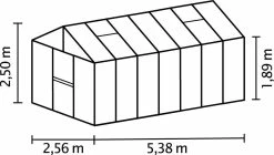 Vitavia Gewächshaus Zeus 13800 266 X 547 Cm Aluminium 3 Mm Sicherheitsglas