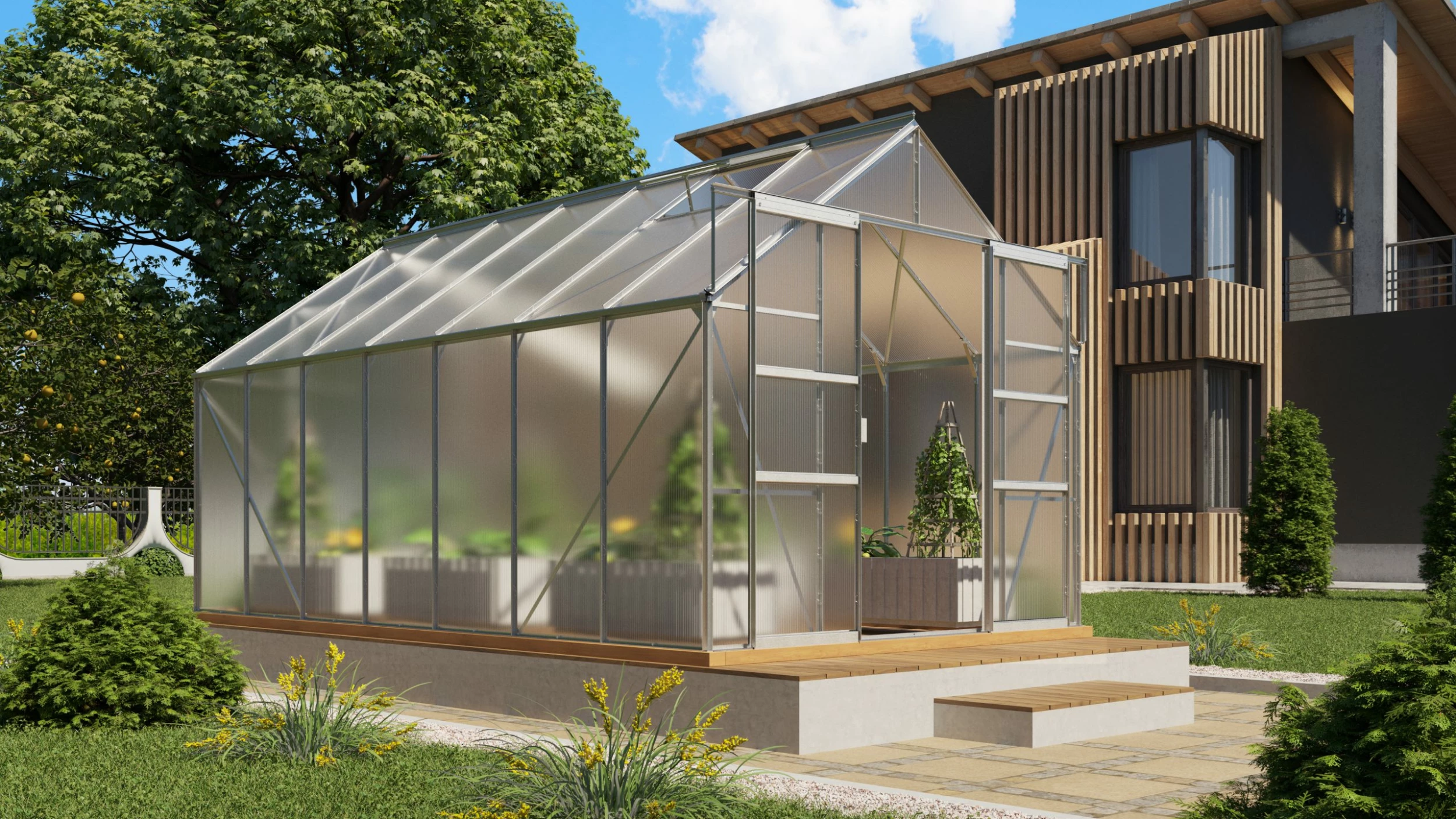 Vitavia Gewächshaus Mars 11500 254 X 441 Cm Aluminium 4 Mm Hohlkammerplatten 3 Vitavia Gewächshaus Mars 11500 254 X 441 Cm Aluminium 4 Mm Hohlkammerplatten