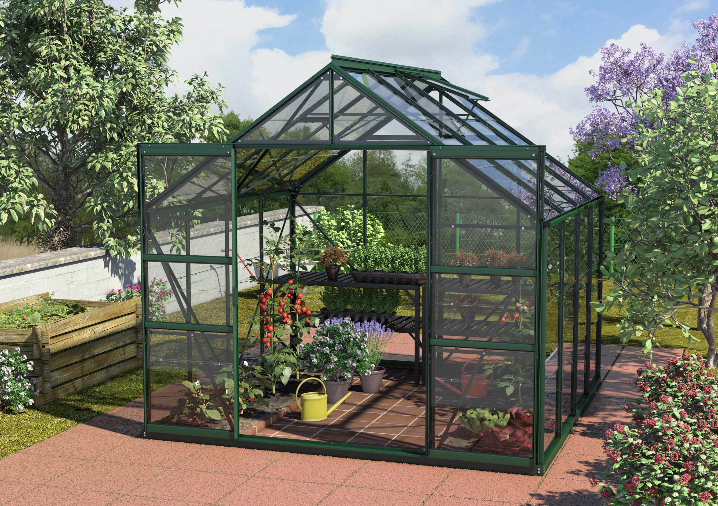 Vitavia Gewächshaus Mars 6700 254 X 254 Cm Smaragd 3 Mm Sicherheitsglas 6 Vitavia Gewächshaus Mars 6700 254 X 254 Cm Smaragd 3 Mm Sicherheitsglas – Bild 4