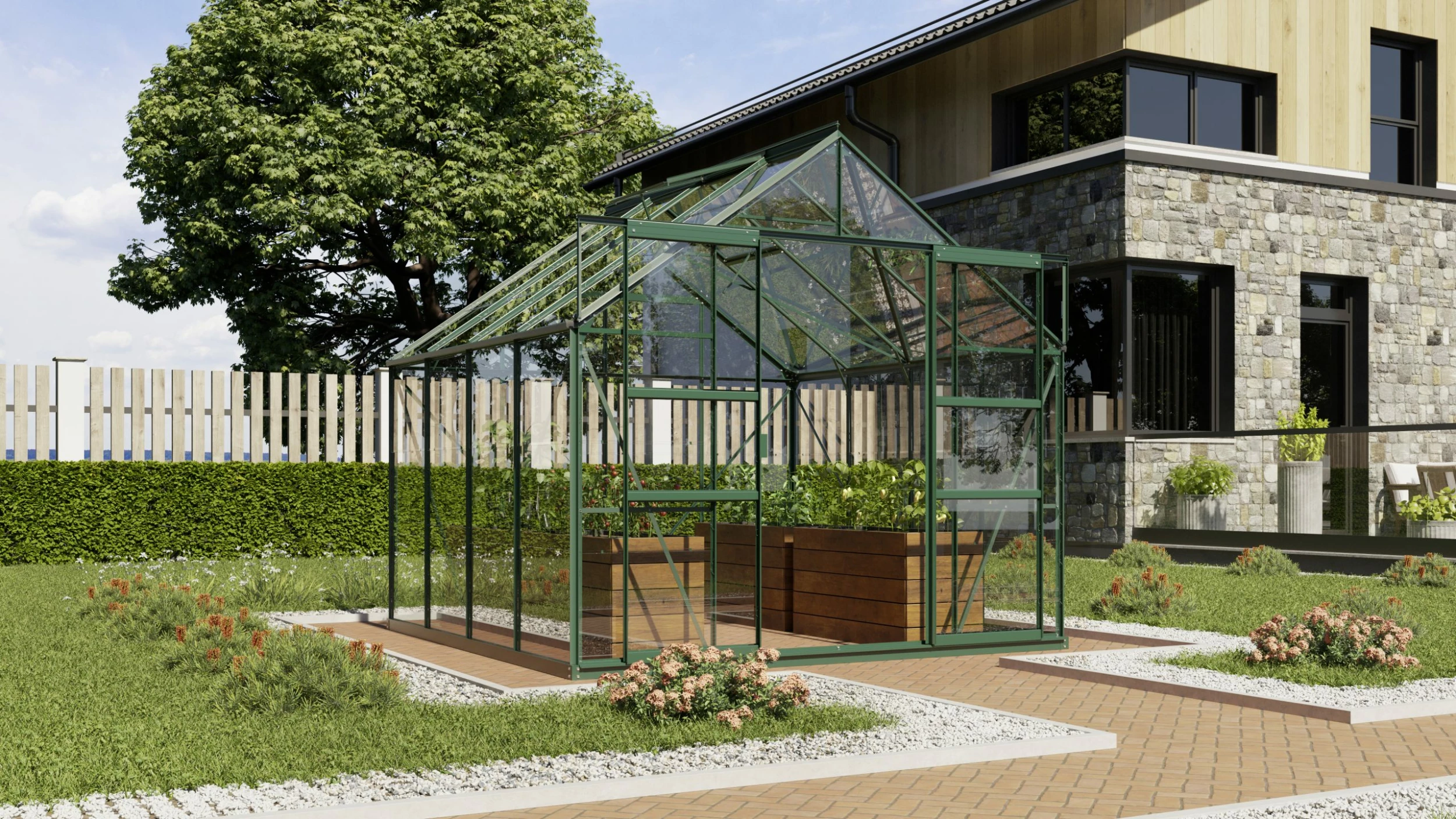 Vitavia Gewächshaus Mars 6700 254 X 254 Cm Smaragd 3 Mm Sicherheitsglas 5 Vitavia Gewächshaus Mars 6700 254 X 254 Cm Smaragd 3 Mm Sicherheitsglas – Bild 3