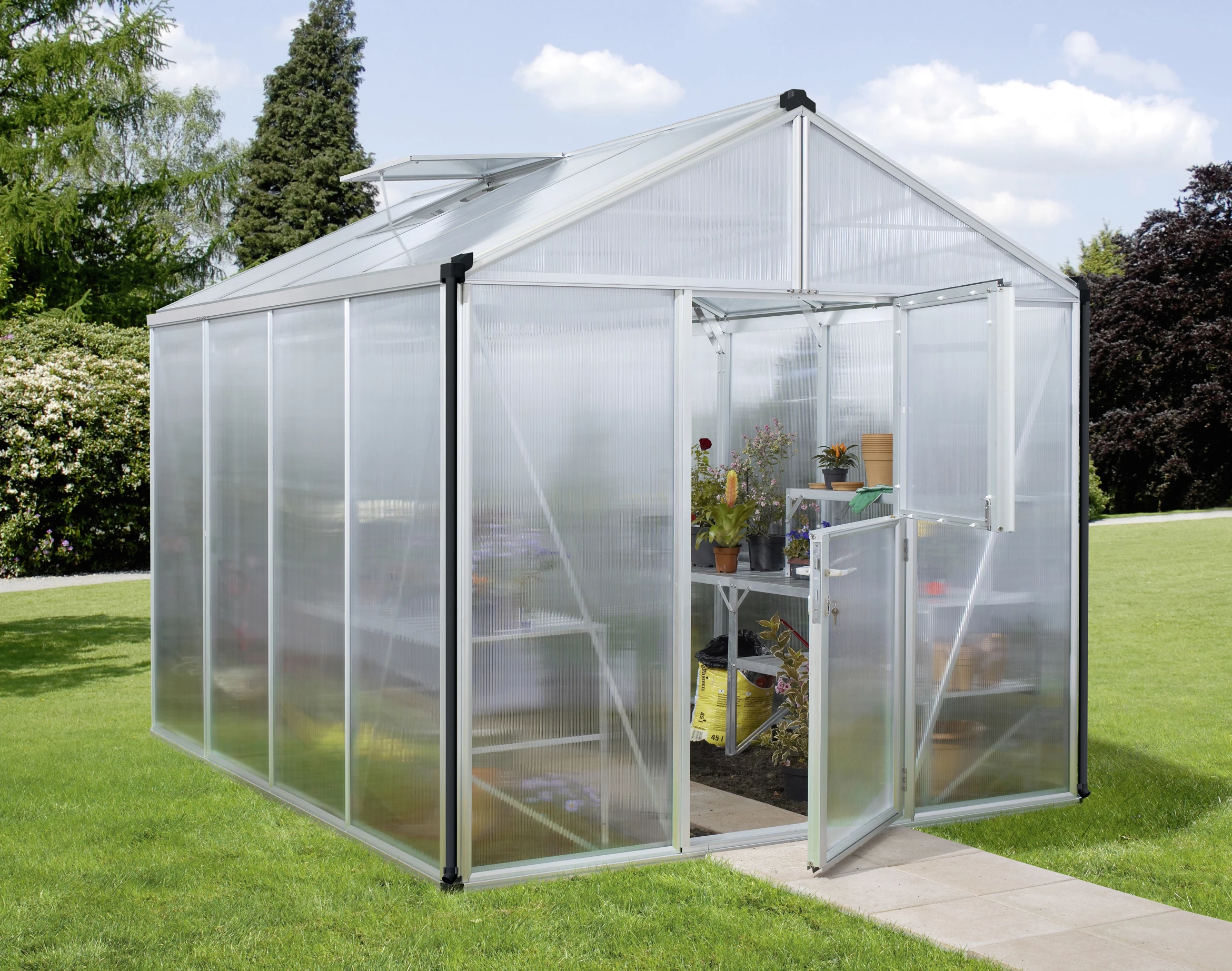 Vitavia Gewächshaus Zeus 8100 256 X 314 Cm Aluminium 16 Mm Hohlkammerplatten 3 Vitavia Gewächshaus Zeus 8100 256 X 314 Cm Aluminium 16 Mm Hohlkammerplatten