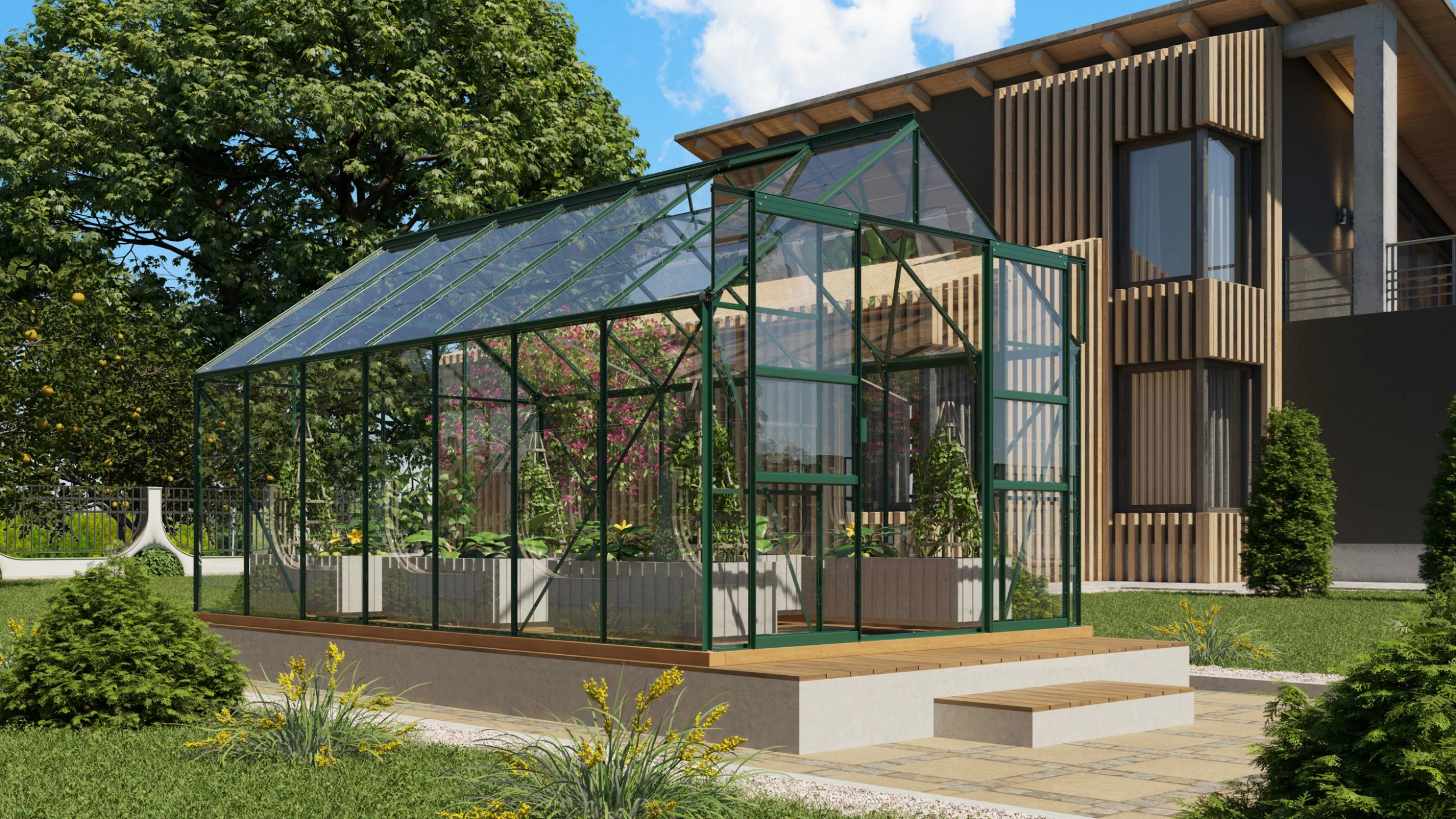 Vitavia Gewächshaus Mars 11500 445 X 257 Cm Smaragd 3 Mm Sicherheitsglas 5 Vitavia Gewächshaus Mars 11500 445 X 257 Cm Smaragd 3 Mm Sicherheitsglas – Bild 3