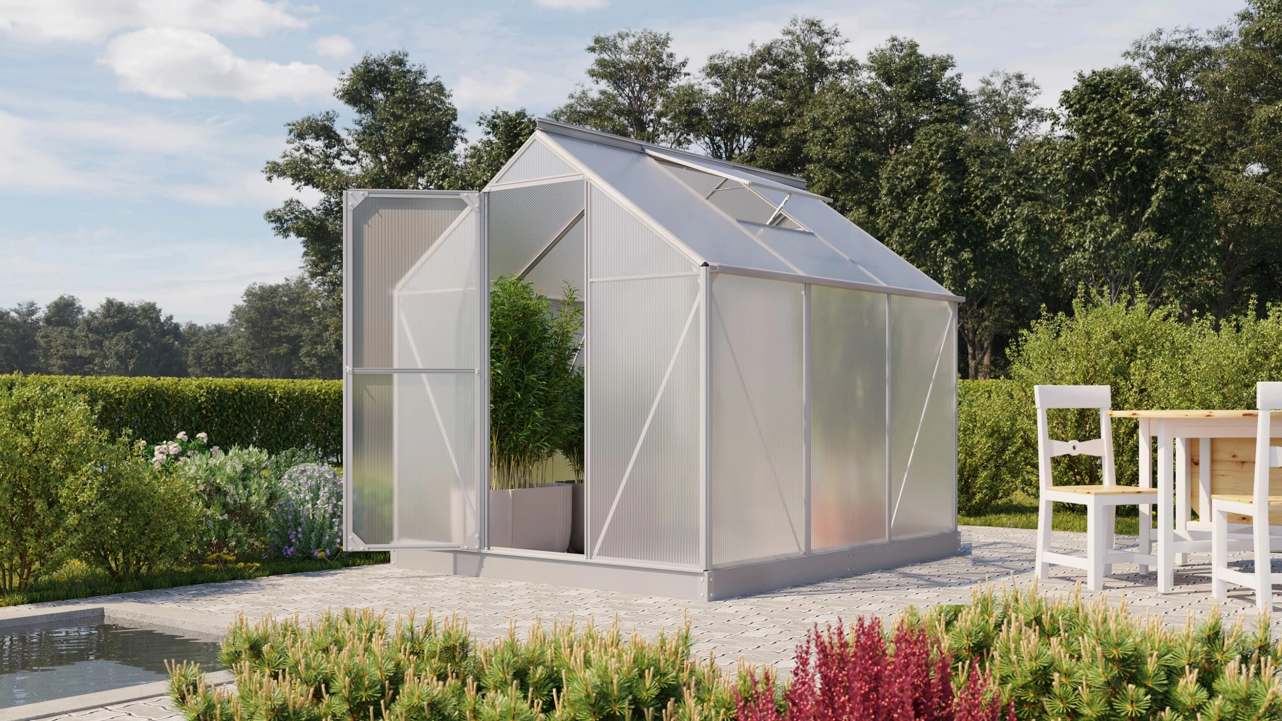 Vitavia Gewächshaus Eos 4600 190 X 226 Cm Aluminium 6 Mm Hohlkammerplatten 5 Vitavia Gewächshaus Eos 4600 190 X 226 Cm Aluminium 6 Mm Hohlkammerplatten – Bild 3