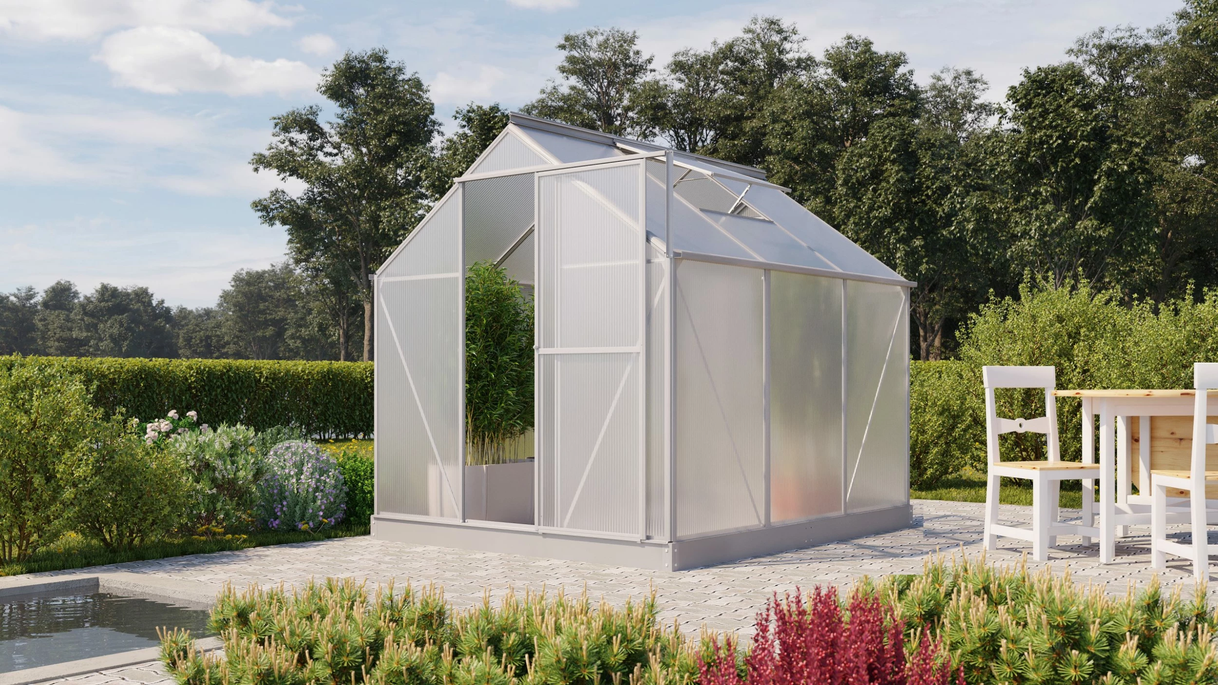 Vitavia Gewächshaus Eos 4600 190 X 226 Cm Aluminium 6 Mm Hohlkammerplatten 4 Vitavia Gewächshaus Eos 4600 190 X 226 Cm Aluminium 6 Mm Hohlkammerplatten – Bild 2