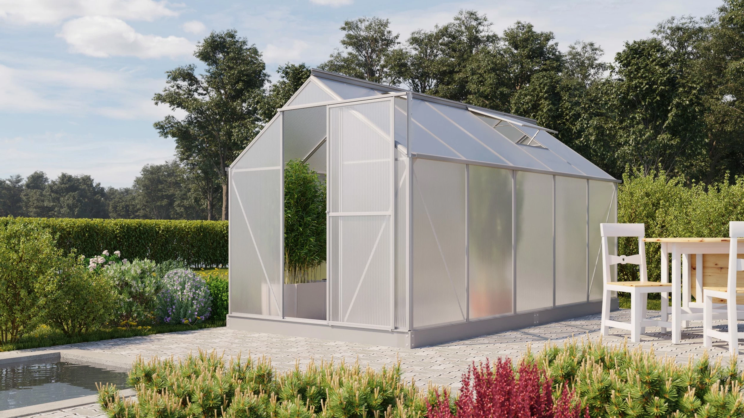 Vitavia Gewächshaus Eos 7500 190 X 375 Cm Aluminium 6 Mm Hohlkammerplatten 4 Vitavia Gewächshaus Eos 7500 190 X 375 Cm Aluminium 6 Mm Hohlkammerplatten – Bild 2