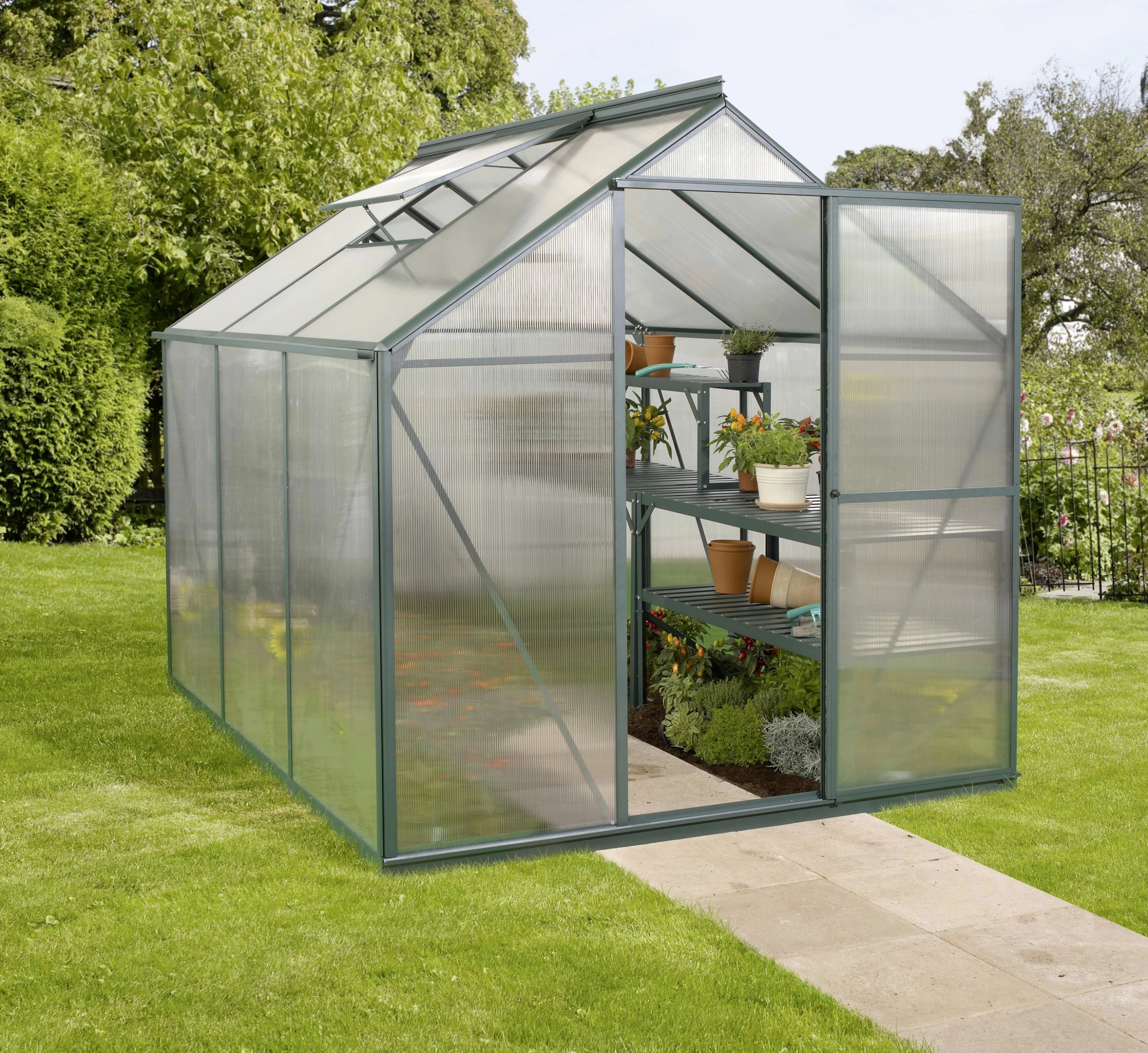 Vitavia Gewächshaus Eos 4600 190 X 226 Cm Smaragd 4 Mm Hohlkammerplatten 3 Vitavia Gewächshaus Eos 4600 190 X 226 Cm Smaragd 4 Mm Hohlkammerplatten
