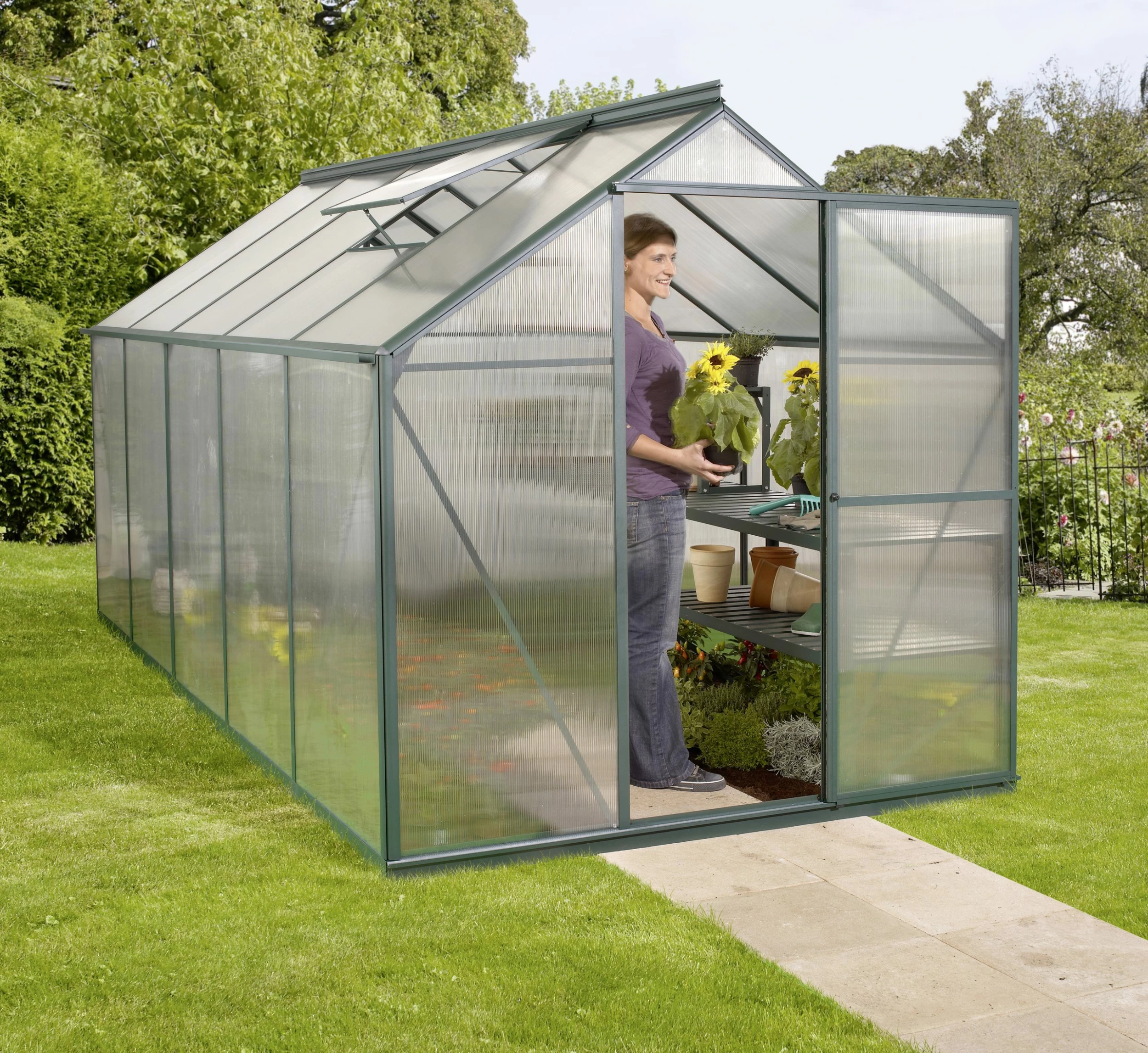 Vitavia Gewächshaus Eos 7500 190 X 375 Cm Smaragd 4 Mm Hohlkammerplatten 3 Vitavia Gewächshaus Eos 7500 190 X 375 Cm Smaragd 4 Mm Hohlkammerplatten