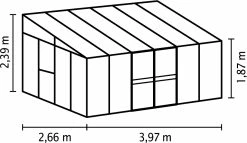 Vitavia Anlehngewächshaus Helena 10200 268 X 407 Cm Aluminium 3 Mm Sicherheitsglas