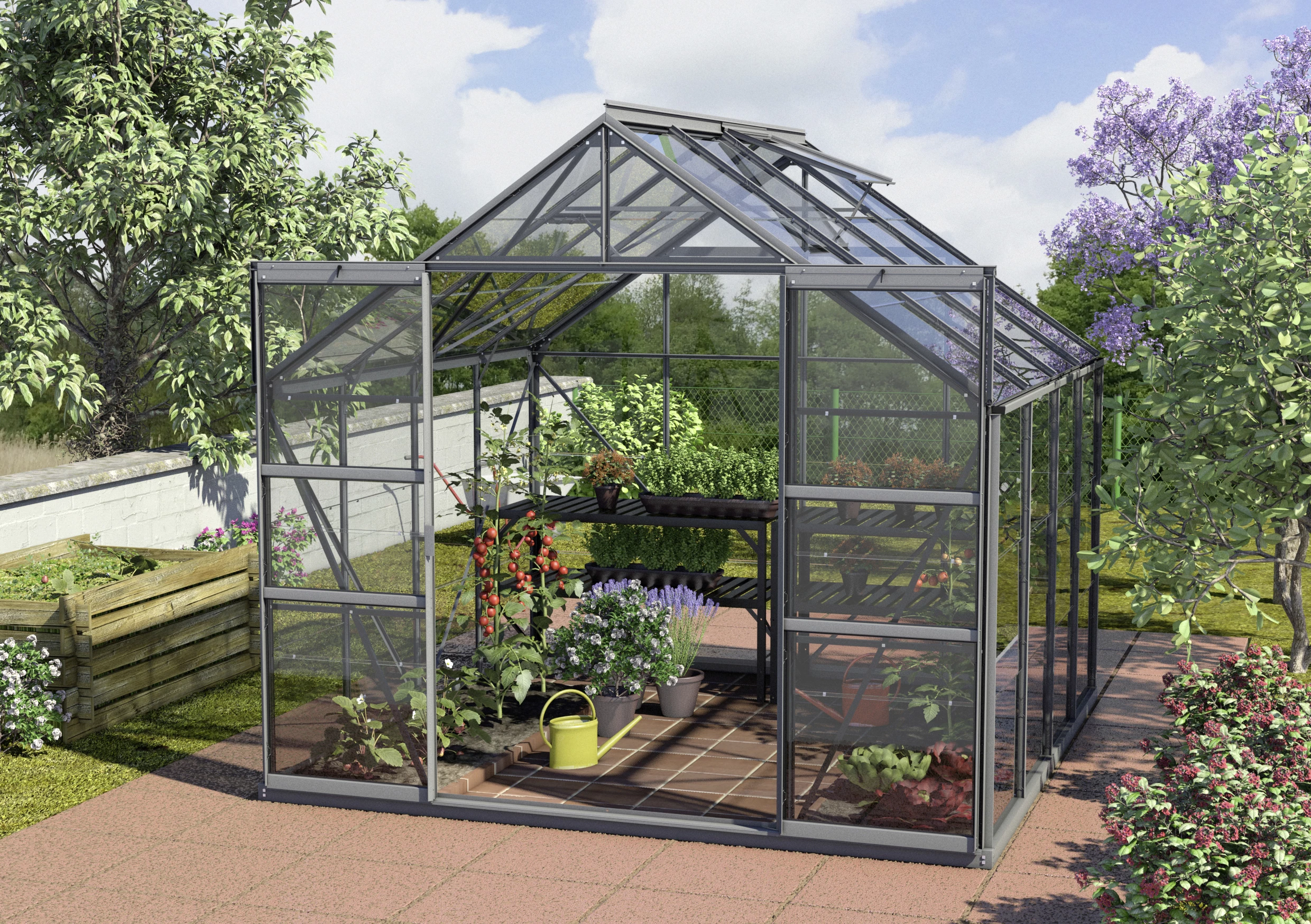 Vitavia Gewächshaus Mars 6700 254 X 254 Cm Schwarz 3 Mm Sicherheitsglas 6 Vitavia Gewächshaus Mars 6700 254 X 254 Cm Schwarz 3 Mm Sicherheitsglas – Bild 4