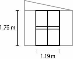 Vitavia Doppelschiebetür-Set Helena Athena 119 X 176 Cm Aluminium 3 Mm Sicherheitsglas