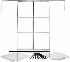 Vitavia Doppellschiebetür-Set Sirius Aluminium 3 Mm Sicherheitsglas