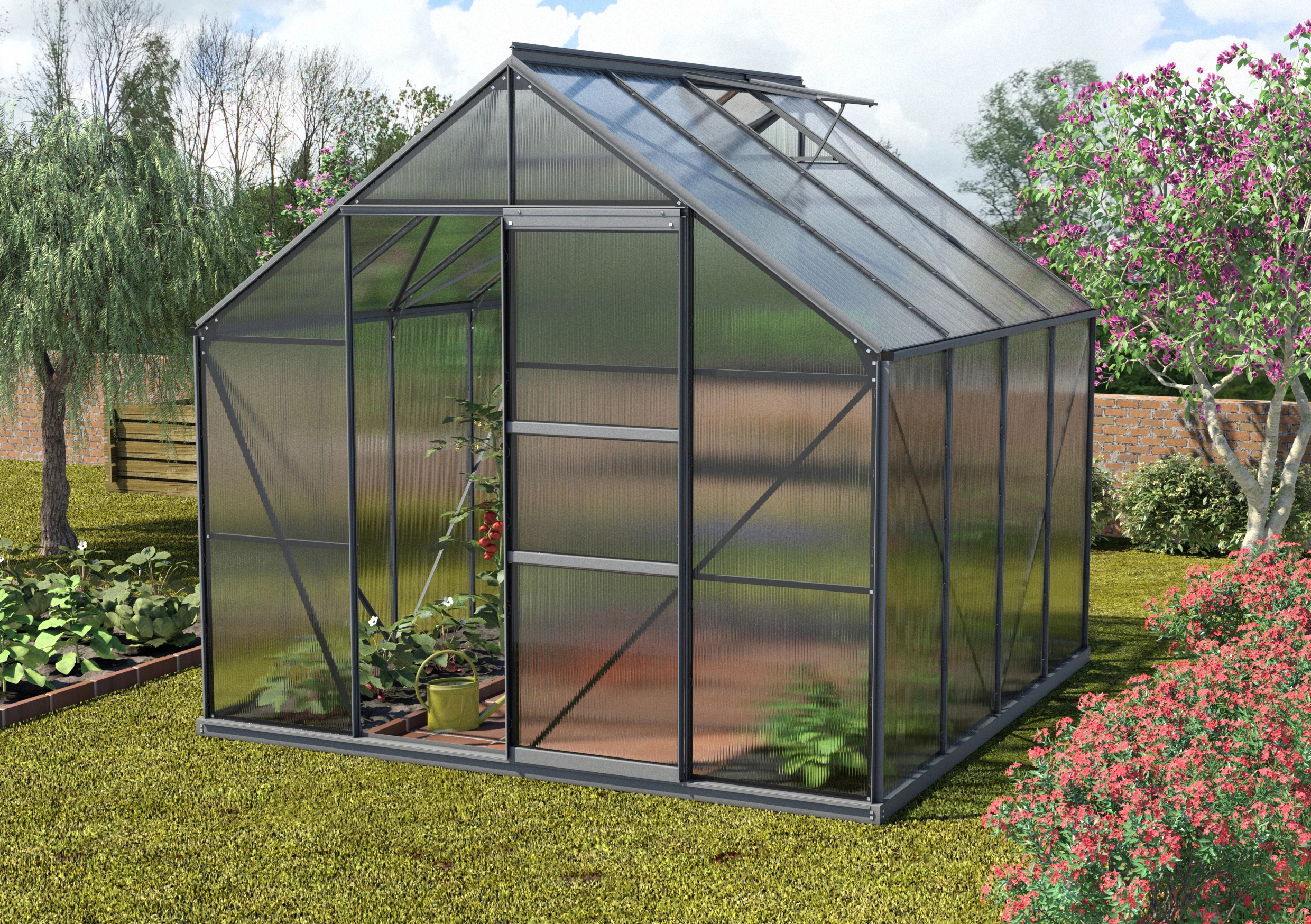 Vitavia Gewächshaus Merkur 6700 254 X 254 Cm Schwarz 6 Mm Hohlkammerplatten 3 Vitavia Gewächshaus Merkur 6700 254 X 254 Cm Schwarz 6 Mm Hohlkammerplatten