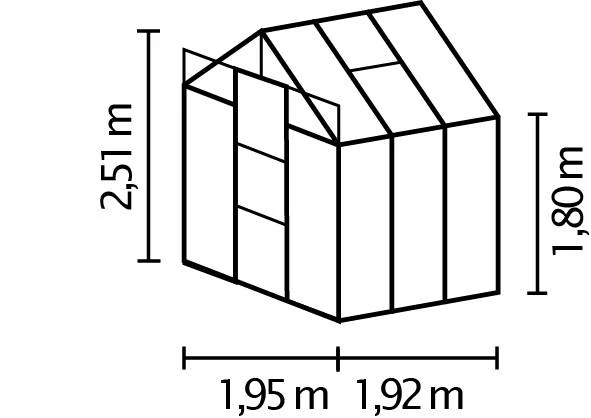 Vitavia Anlehngewächshaus Flora 3800 192 X 190 Cm Aluminium 4 Mm Hohlkammerplatten 5 Vitavia Anlehngewächshaus Flora 3800 192 X 190 Cm Aluminium 4 Mm Hohlkammerplatten – Bild 3