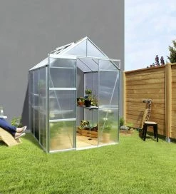 Vitavia Anlehngewächshaus Flora 3800 192 X 190 Cm Aluminium 4 Mm Hohlkammerplatten