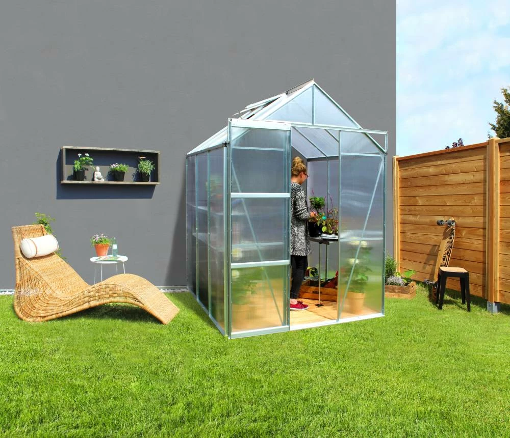 Vitavia Anlehngewächshaus Flora 3800 192 X 190 Cm Aluminium 4 Mm Hohlkammerplatten 6 Vitavia Anlehngewächshaus Flora 3800 192 X 190 Cm Aluminium 4 Mm Hohlkammerplatten – Bild 4