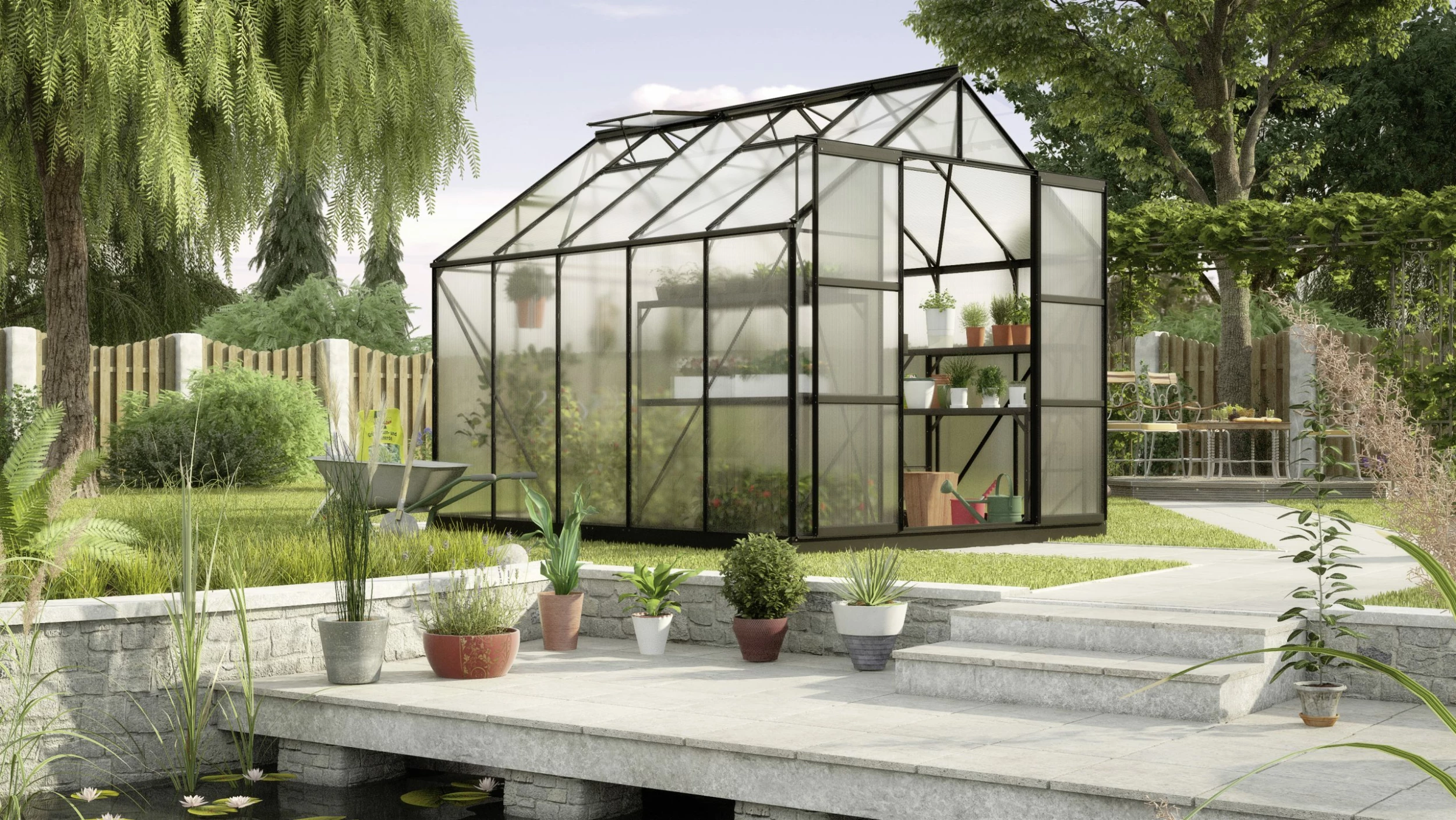 Vitavia Gewächshaus Uranus 8300 254 X 317 Cm Schwarz 4 Mm Hohlkammerplatten 5 Vitavia Gewächshaus Uranus 8300 254 X 317 Cm Schwarz 4 Mm Hohlkammerplatten – Bild 3