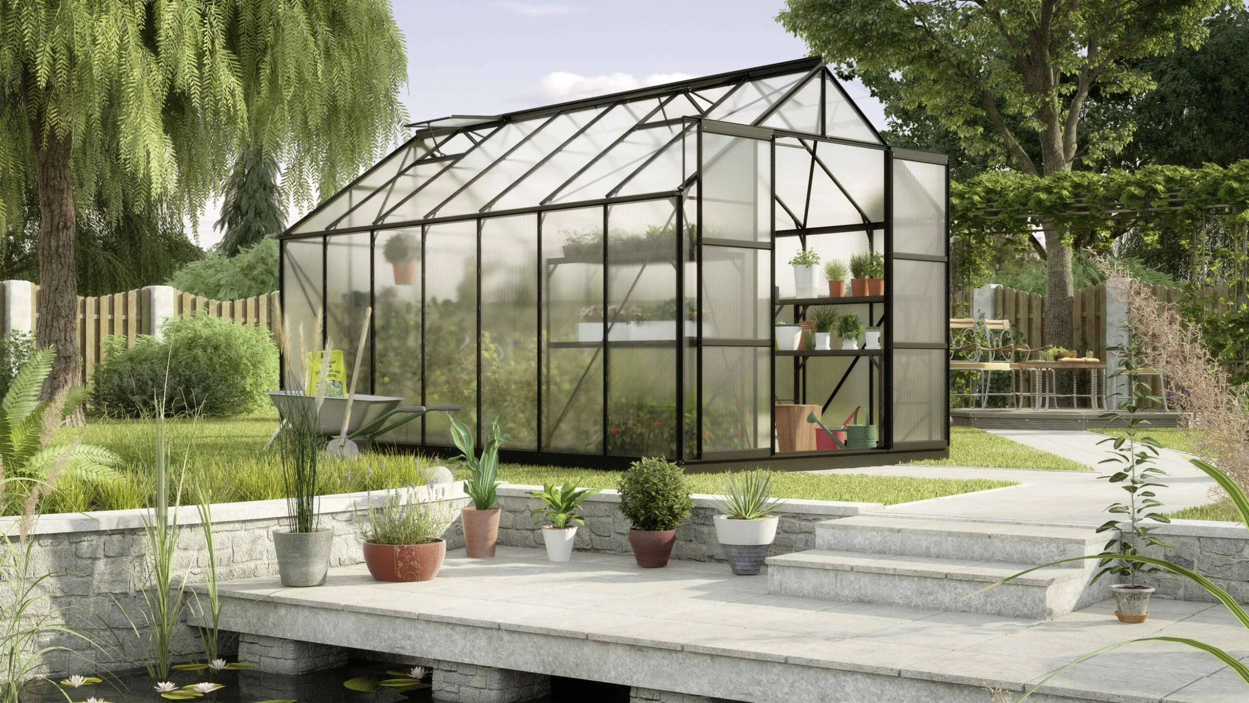 Vitavia Gewächshaus Uranus 11500 254 X 441 Cm Schwarz 6 Mm Hohlkammerplatten 3 Vitavia Gewächshaus Uranus 11500 254 X 441 Cm Schwarz 6 Mm Hohlkammerplatten