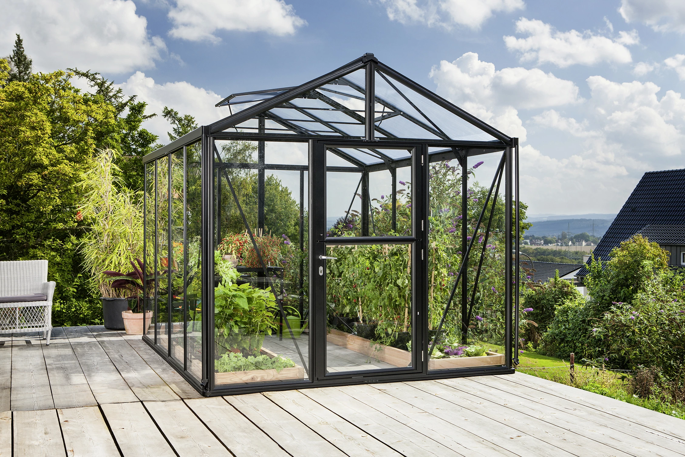 Vitavia Gewächshaus Zeus 8100 256 X 314 Cm Schwarz 3 Mm Sicherheitsglas 5 Vitavia Gewächshaus Zeus 8100 256 X 314 Cm Schwarz 3 Mm Sicherheitsglas – Bild 3