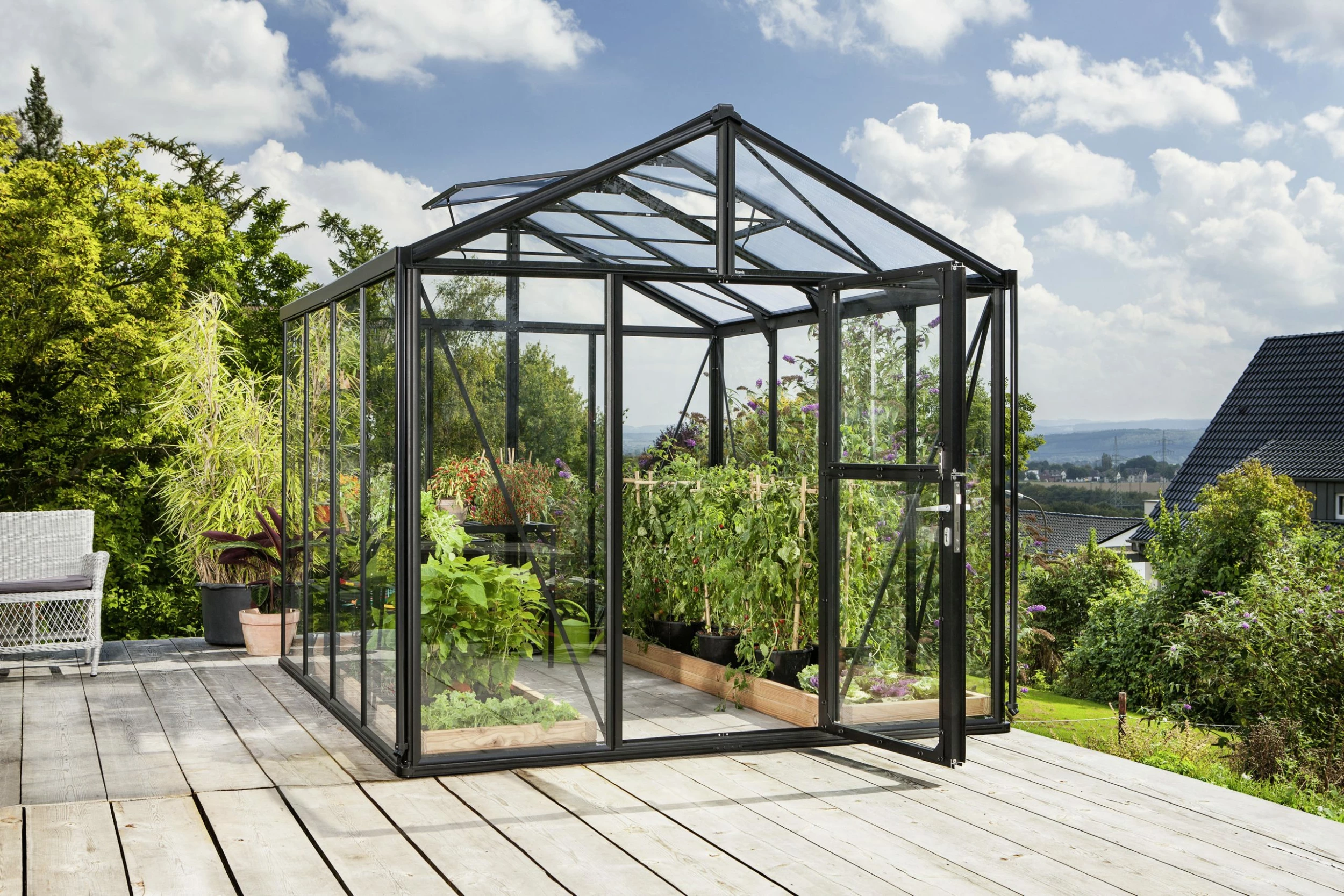 Vitavia Gewächshaus Zeus 8100 256 X 314 Cm Schwarz 3 Mm Sicherheitsglas 6 Vitavia Gewächshaus Zeus 8100 256 X 314 Cm Schwarz 3 Mm Sicherheitsglas – Bild 4