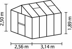 Vitavia Gewächshaus Zeus 8100 256 X 314 Cm Schwarz 16 Mm Hohlkammerplatten