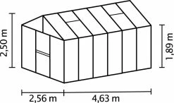 Vitavia Gewächshaus Zeus 11900 266 X 473 Cm Schwarz 10 Mm Hohlkammerplatten
