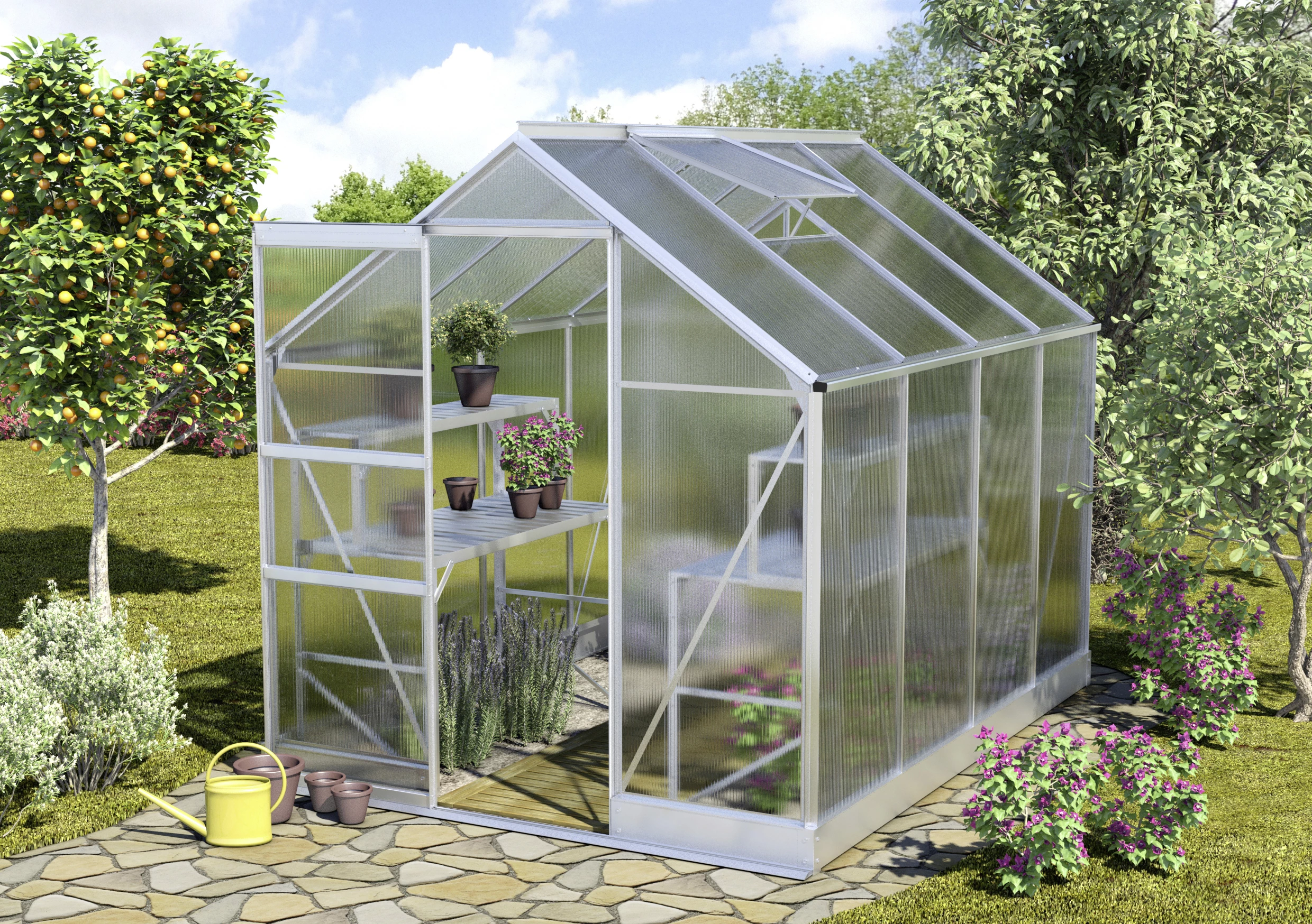 Vitavia Gewächshaus Apollo 5000 194 X 263 Cm Aluminium 4 Mm Hohlkammerplatten 3 Vitavia Gewächshaus Apollo 5000 194 X 263 Cm Aluminium 4 Mm Hohlkammerplatten