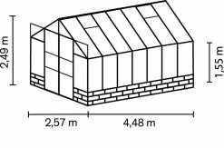 Vitavia Gewächshaus Cassandra 11500 256 X 450 Cm Schwarz 3 Mm Sicherheitsglas Ohne Sockel