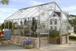 Vitavia Gewächshaus Cassandra 9900 256 X 388 Cm Aluminium 3 Mm Sicherheitsglas Inkl. Sockel Sandstei