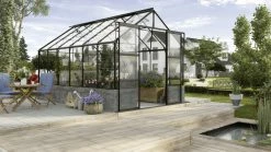 Vitavia Gewächshaus Cassandra 9900 256 X 388 Cm Schwarz 3 Mm Sicherheitsglas Inkl. Sockel Anthrazit