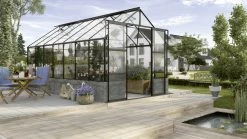 Vitavia Gewächshaus Cassandra 11500 256 X 450 Cm Schwarz 3 Mm Sicherheitsglas Inkl. Sockel Anthrazit