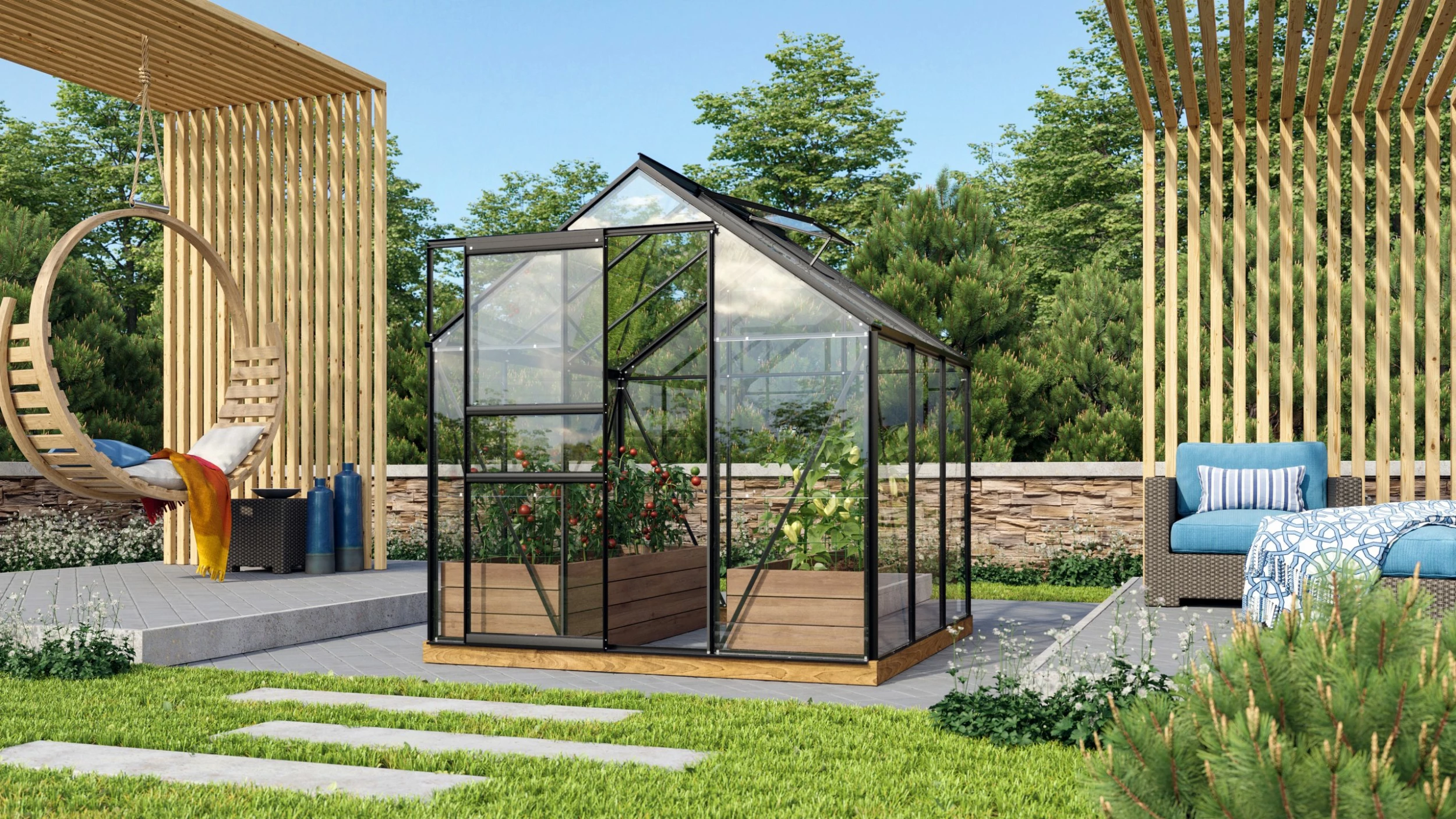 Vitavia Gewächshaus Venus 3800 192 X 192 Cm Schwarz 3 Mm Sicherheitsglas 3 Vitavia Gewächshaus Venus 3800 192 X 192 Cm Schwarz 3 Mm Sicherheitsglas