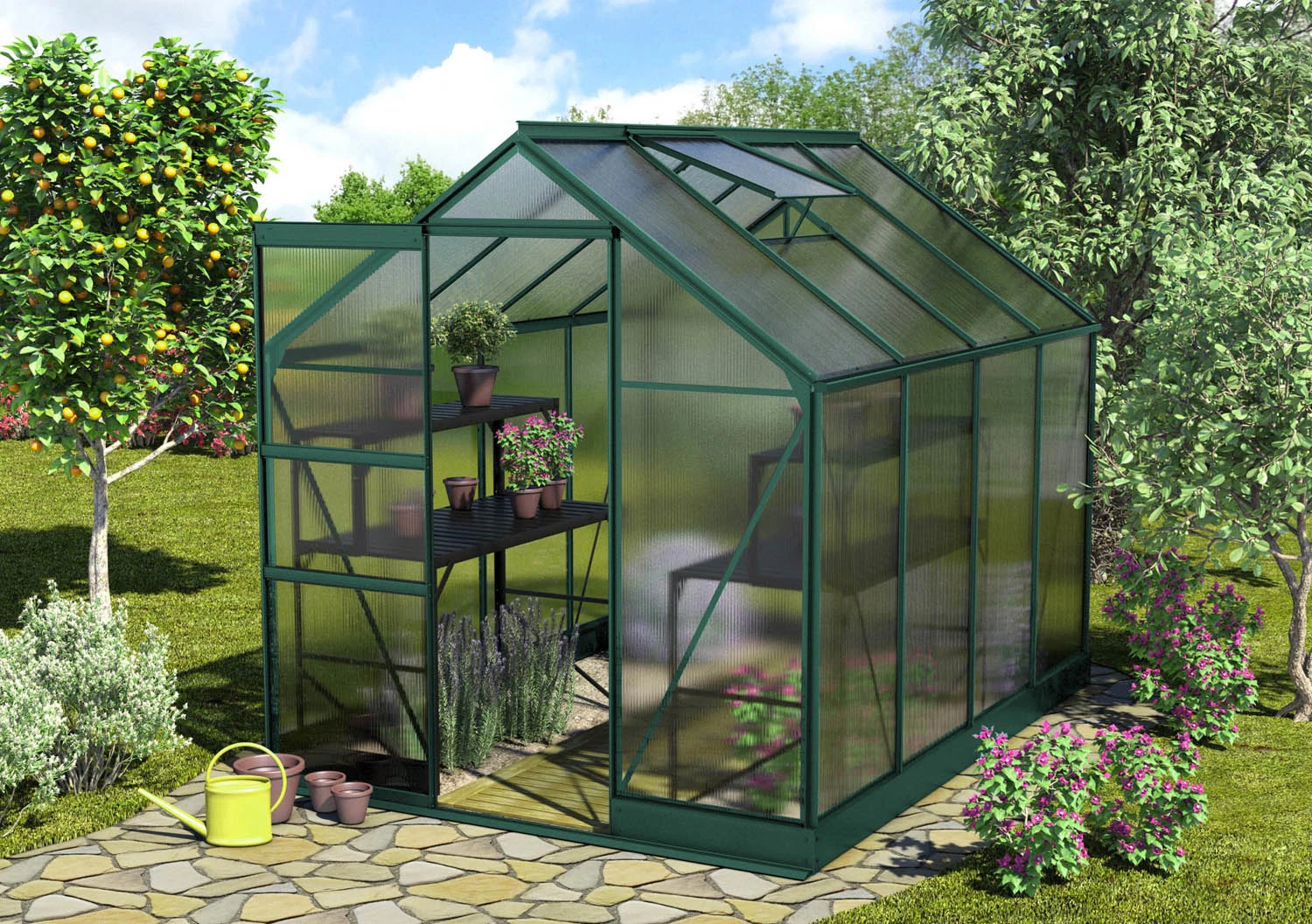 Vitavia Gewächshaus Apollo 5000 195 X 261 Cm Smaragd 4 Mm Hohlkammerplatten 3 Vitavia Gewächshaus Apollo 5000 195 X 261 Cm Smaragd 4 Mm Hohlkammerplatten