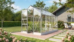 Vitavia Gewächshaus-Set Eris 6200 194 X 325 Cm Silbergrau 3 Mm Sicherheitsglas