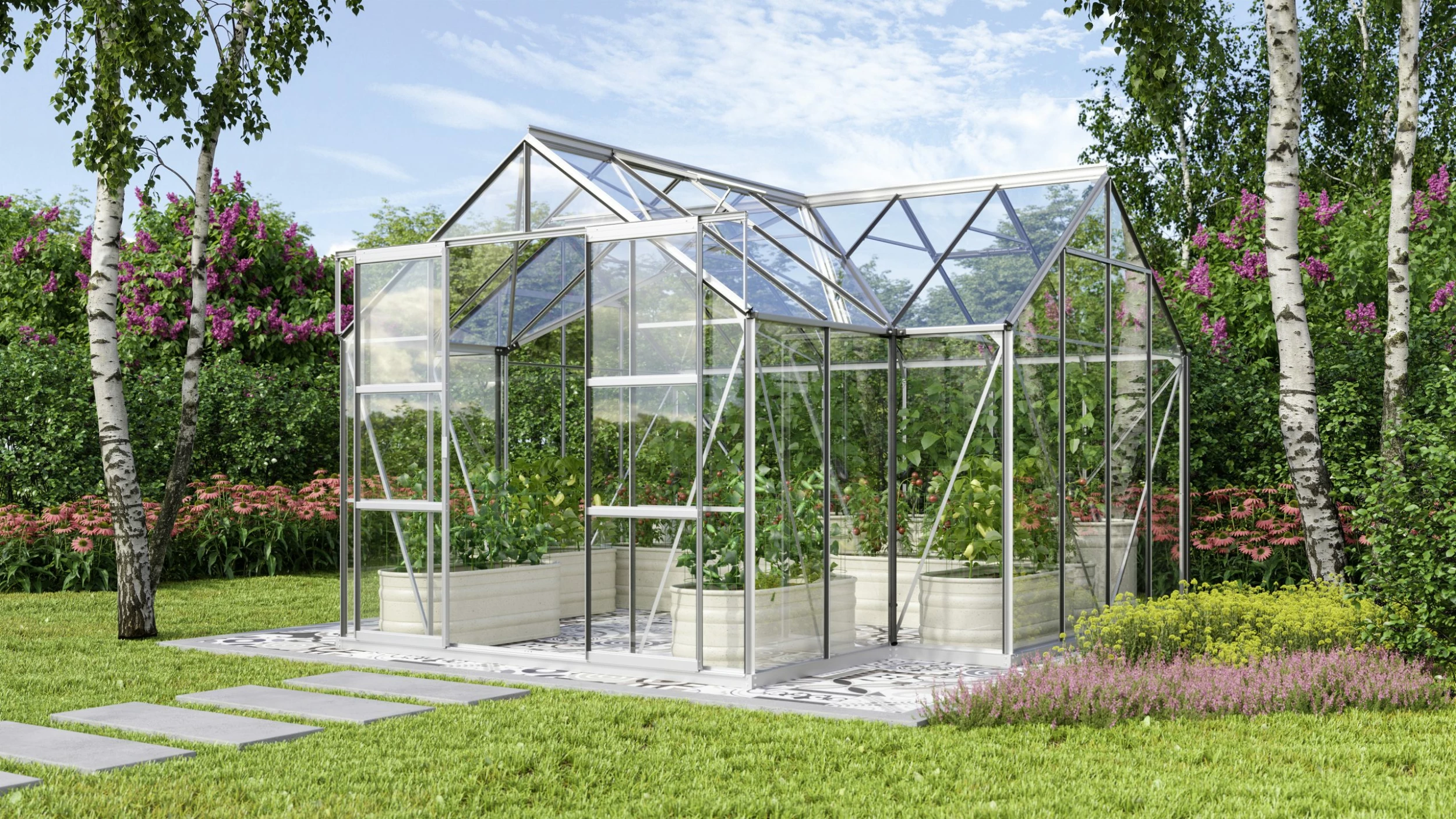 Vitavia Gewächshaus Sirona 13000 381 X 381 Cm Aluminium 3 Mm Sicherheitsglas 8 Vitavia Gewächshaus Sirona 13000 381 X 381 Cm Aluminium 3 Mm Sicherheitsglas – Bild 6