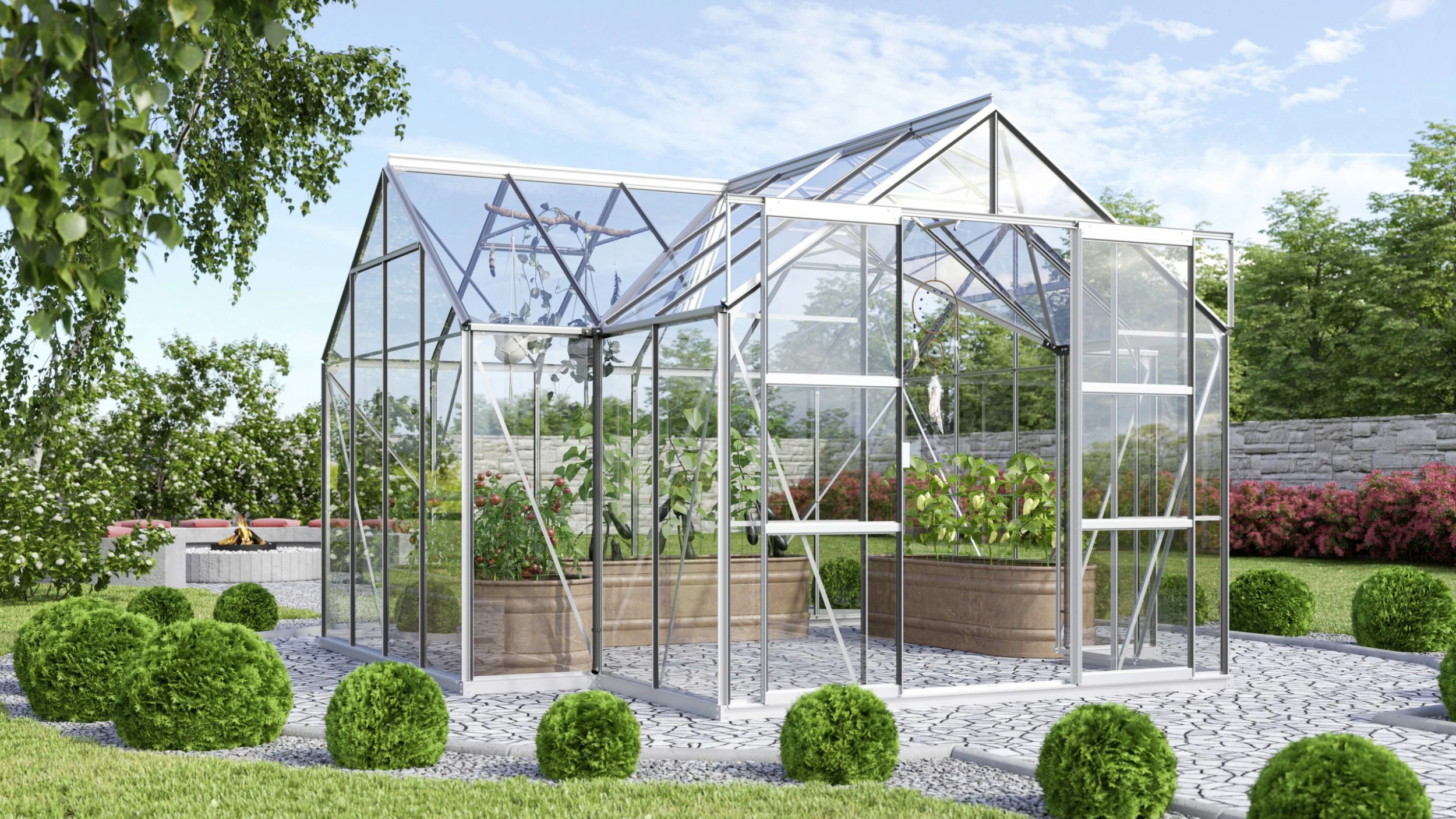 Vitavia Gewächshaus Sirona 13000 381 X 381 Cm Aluminium 3 Mm Sicherheitsglas 5 Vitavia Gewächshaus Sirona 13000 381 X 381 Cm Aluminium 3 Mm Sicherheitsglas – Bild 3