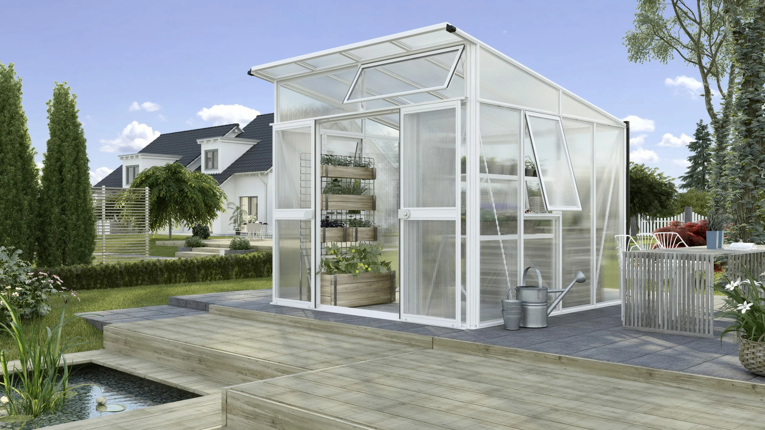 Vitavia Gewächshaus Aura 7800 275 X 270 Cm Weiss 10 Mm Hohlkammerplatten 3 Vitavia Gewächshaus Aura 7800 275 X 270 Cm Weiss 10 Mm Hohlkammerplatten