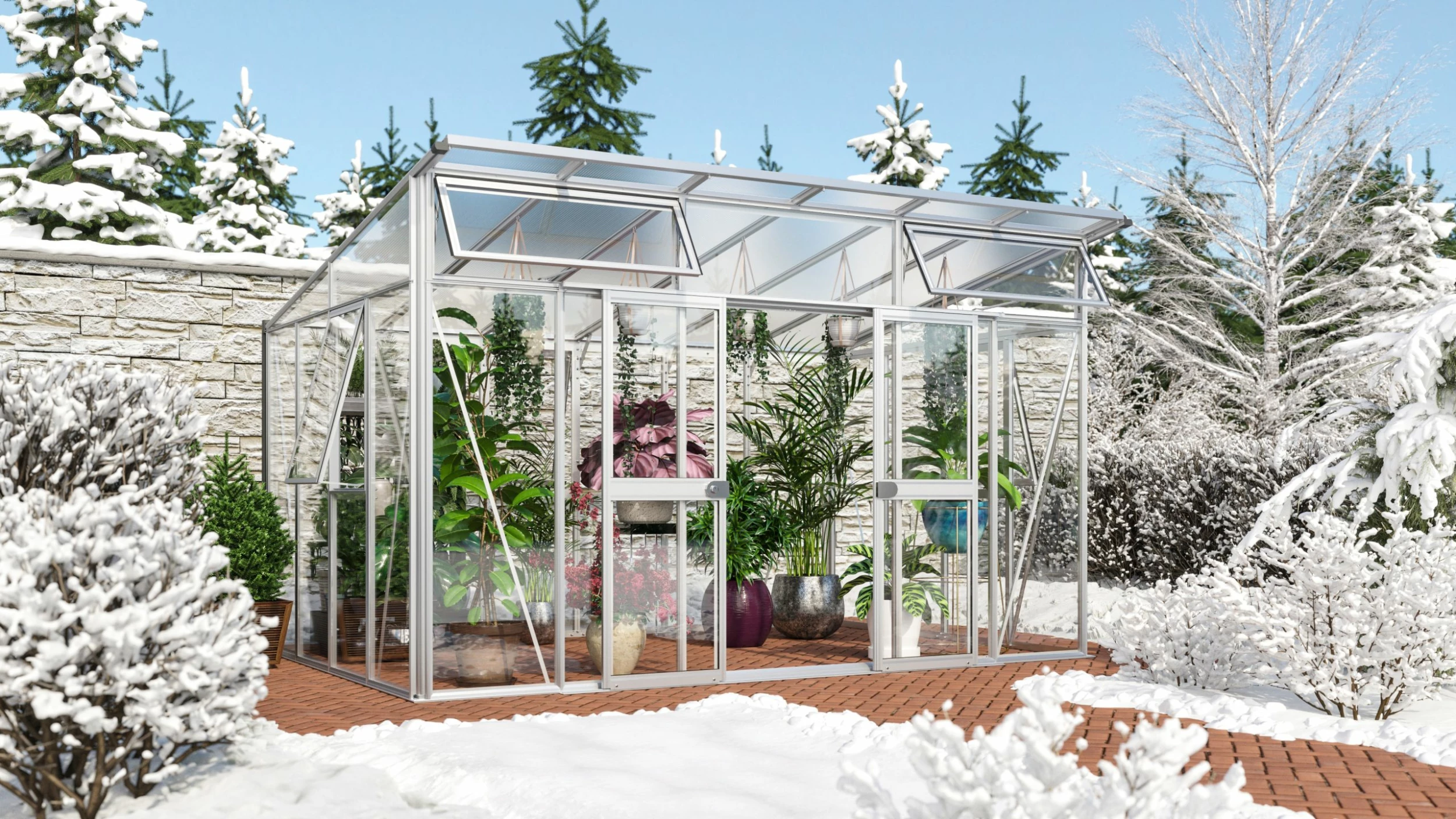 Vitavia Gewächshaus Aura 11500 275 X 396 Cm Weiss Sicherheitsglas Und 10 Mm Hohlkammerplatten 3 Vitavia Gewächshaus Aura 11500 275 X 396 Cm Weiss Sicherheitsglas Und 10 Mm Hohlkammerplatten