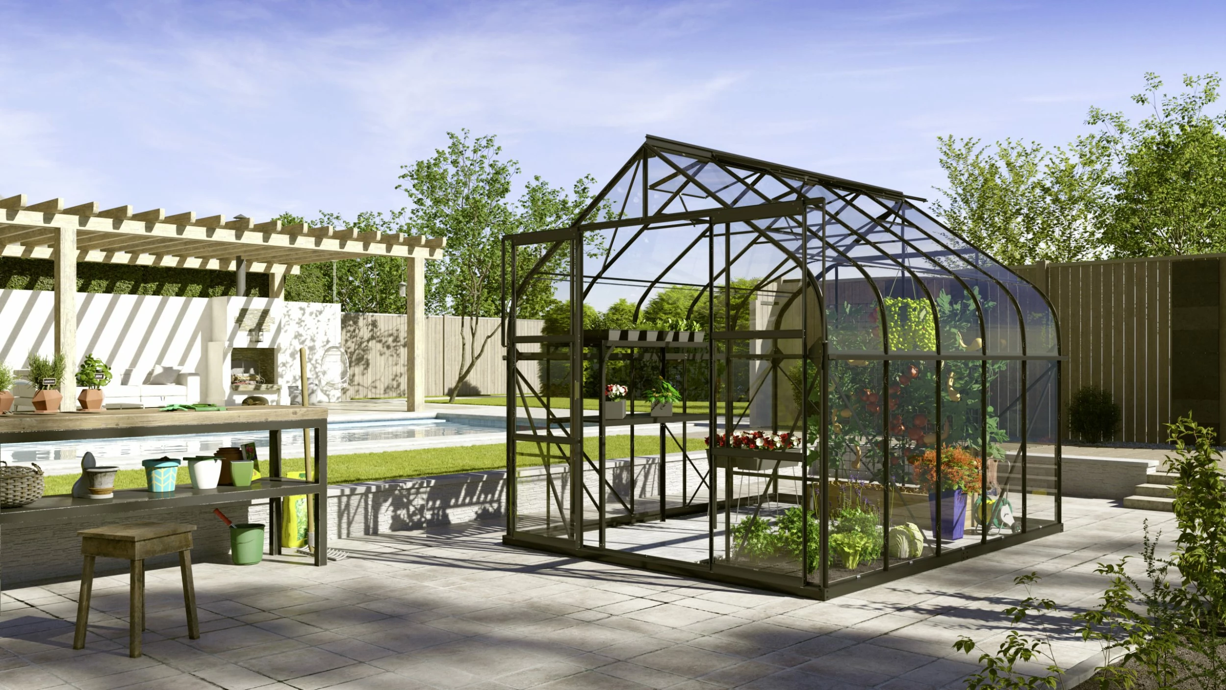 Vitavia Gewächshaus Dione 8300 264 X 321 Cm Schwarz 3 Mm Sicherheitsglas 3 Vitavia Gewächshaus Dione 8300 264 X 321 Cm Schwarz 3 Mm Sicherheitsglas