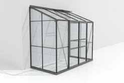 Vitavia Anlehngewächshaus Styx 3300 128 X 254 Cm Schwarz 3 Mm Sicherheitsglas