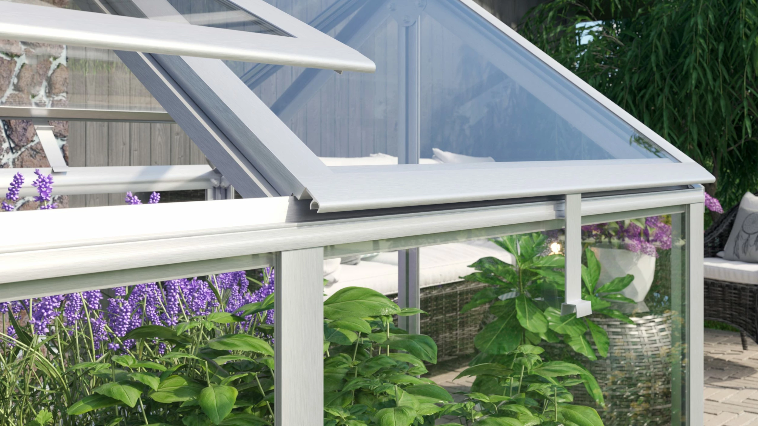 Vitavia Hochfrühbeet Zola 89 X 127 X 135 Cm 3 Mm Sicherheitsglas Aluminium 4 Vitavia Hochfrühbeet Zola 89 X 127 X 135 Cm 3 Mm Sicherheitsglas Aluminium – Bild 2