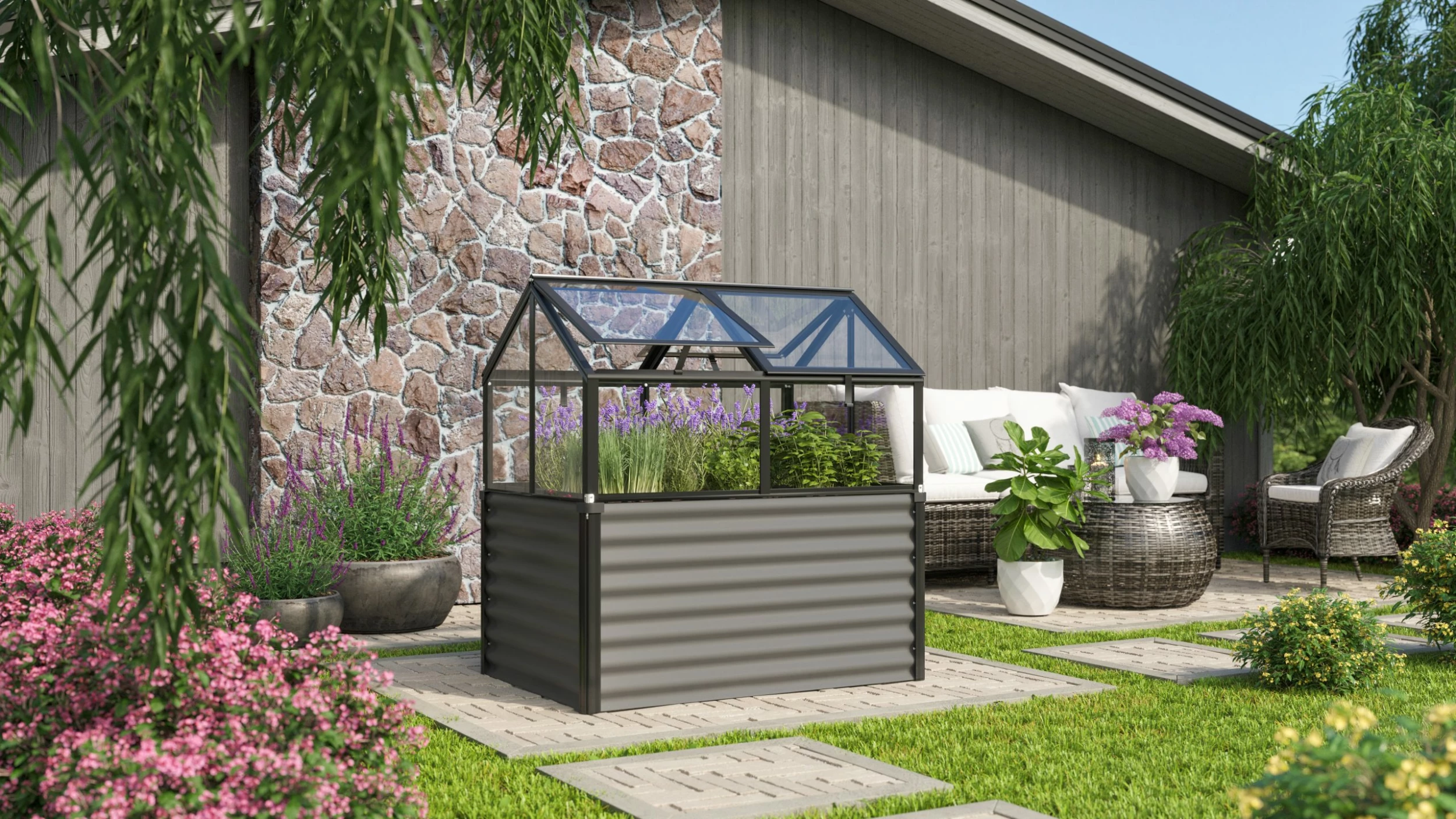 Vitavia Hochfrühbeet Zola 89 X 127 X 135 Cm 4 Mm Hohlkammerplatten Schwarz 3 Vitavia Hochfrühbeet Zola 89 X 127 X 135 Cm 4 Mm Hohlkammerplatten Schwarz