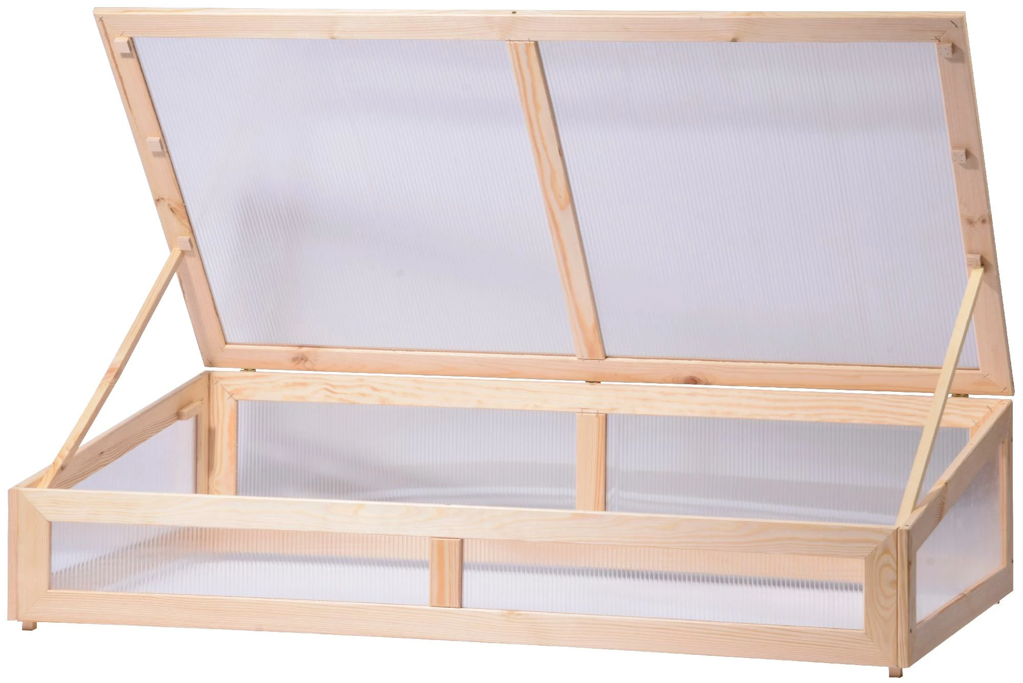 Dobar Frühbeetaufsatz Für Hochbeete 128 X 67 X 22 Cm, Kiefernholz, Natur 4 Dobar Frühbeetaufsatz Für Hochbeete 128 X 67 X 22 Cm, Kiefernholz, Natur – Bild 2