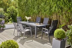 Siena Garden Sessel Savona Dining Move Matt Anthrazit Silber-schwarz