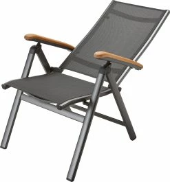 MWH Klappstuhl Reno Aluminium Mit Teak Armlehnen